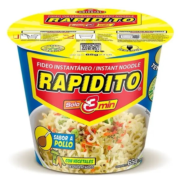 Oriental Rapidito Sabor a Pollo Instant Noodle, 65g