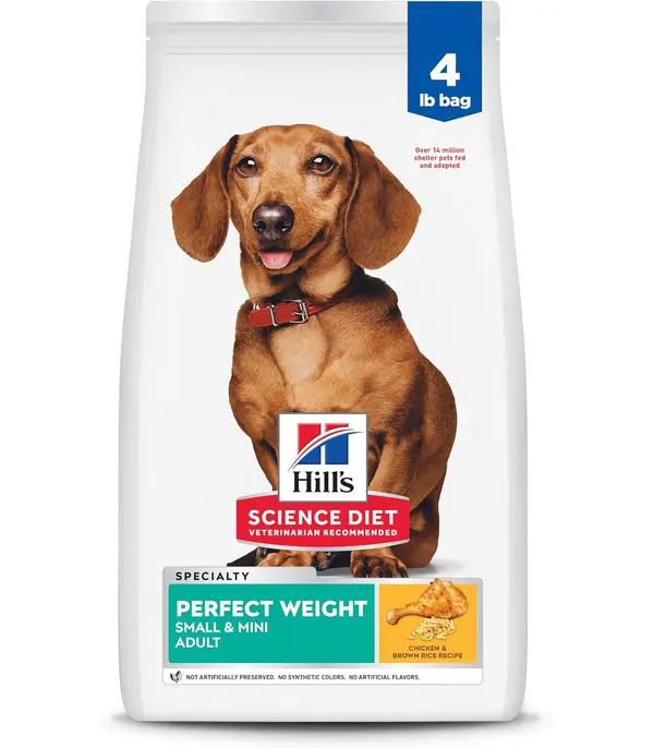 Adult Perfect Weight Small & Mini Dry Dog Food, Chicken, 4 lb