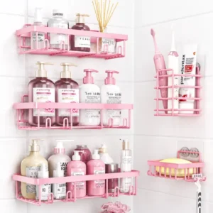 5-Piece Wall-Mounted Stainless Steel Bathroom Organizer Set