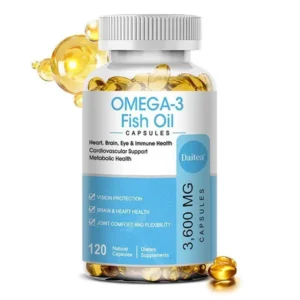 Daitea Omega 3 Fish Oil with EPA & DHA,Supports heart and cardiovascular health,Supports brain health,120 Capsules