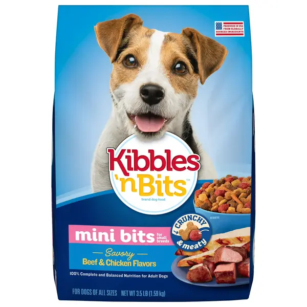 Kibbles ‘n Bits Mini Bits Small Breed Dry Dog Food Savory Beef & Chicken Flavors, 16 lb