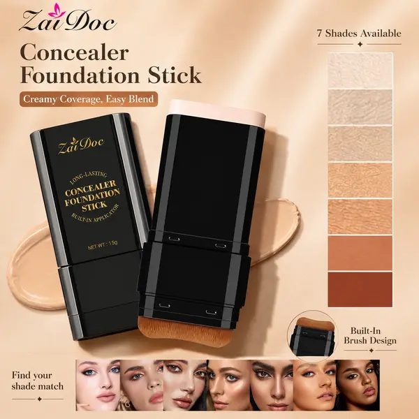 Zaidoc 7-color Dual -Ended Concealer Foundation Stick, 2.09 Oz