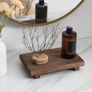 Wooden Display Stand, 1 Count Modern Rustic Soap Bottles Decorative Stand, Display Stool for Bathroom Kitchen Sink