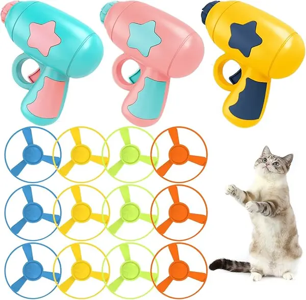 15pcs Upgraded Flying Disc Dog & Cat Toy ,Durable Plastic Discs Suitable for Training, Fetch, Retrieval