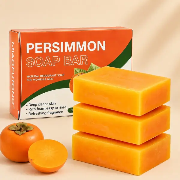 3PCS Persimmon Soap Bar for Old People Smell