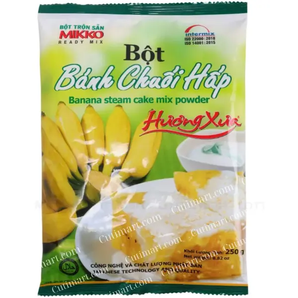 Mikko Banana Steam Cake Mix Powder (Bột Bánh Chuối Hấp Hương Xưa), 8.82 Oz