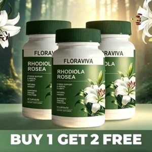 3 Bottles Halal Safe Rhodiola Rosea Extract Adaptogenic Capsules (500mg)