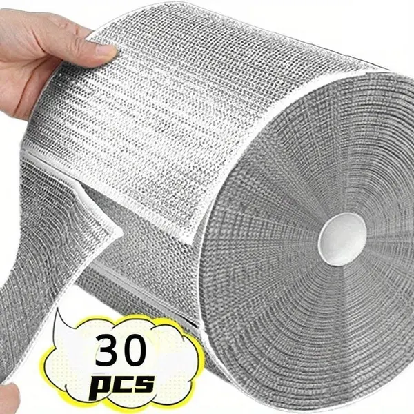 30-Count Double Layer Steel Wire Dishwashing Rags Set
