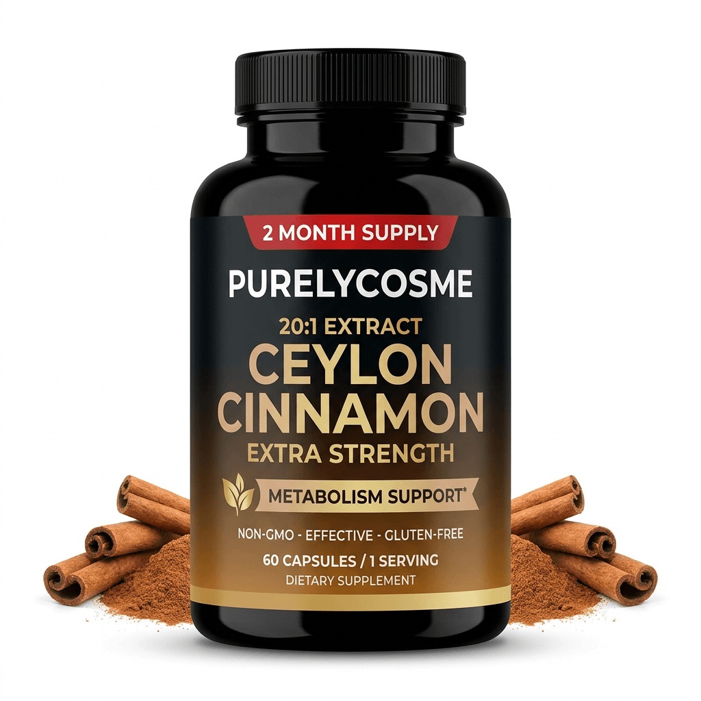 Purelycosme Ceylon Cinnamon Extra Strength, 8,000mg, 60 Capsules