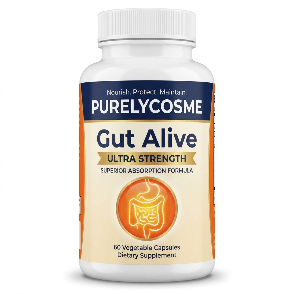 Purelycosme Gut Alive Ultra Strength Digestive Support, 60 Vegetable Capsules