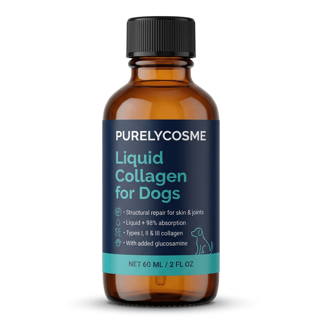 Purelycosme Liquid Collagen for Dogs, Skin, Joint & Gut Support, 60 mL (2 fl oz)